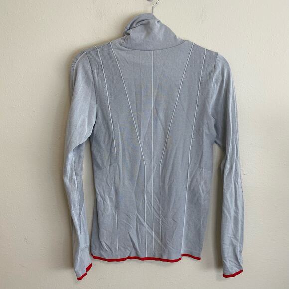 Athleta Women's Top Flurry Downslope Turtleneck Fitted Long Sleeve Grey Medium - Picture 7 of 7